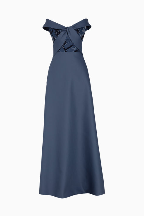 A Form Dress With Chest Knot Detail